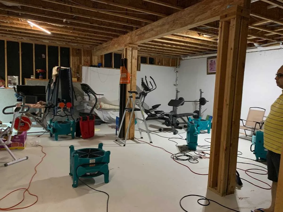 Basement drying equipment setup for Contents Cleaning & Restoration in Payette